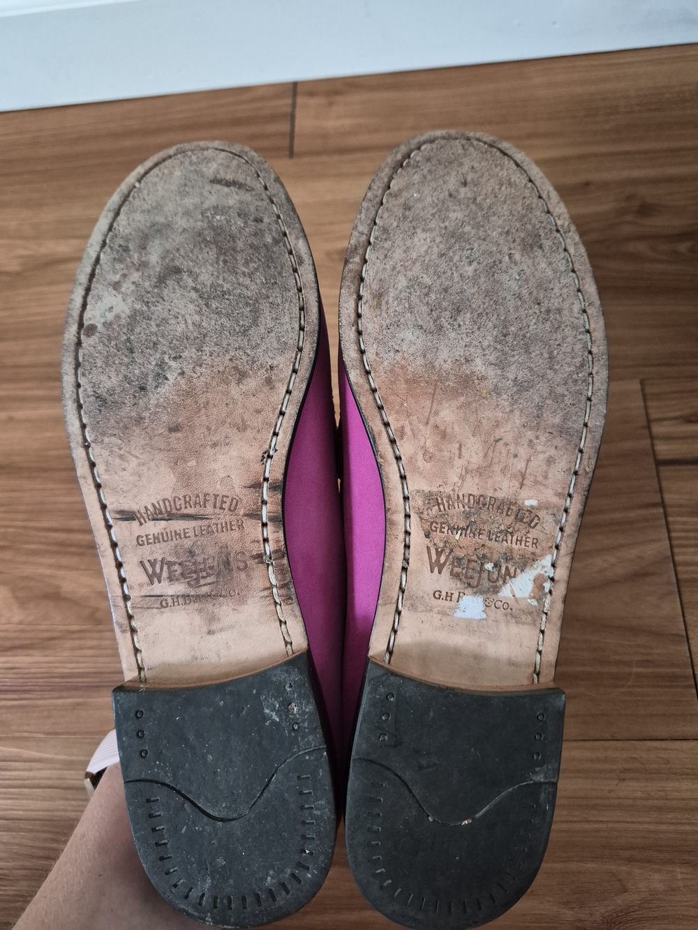 G.H. Bass & Co. Weejuns Pink Suede Penny Loafers Size 8M - Picture 5 of 9